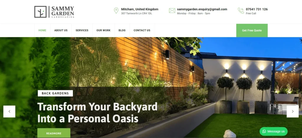 website de prezentare firma de gradinarit londra